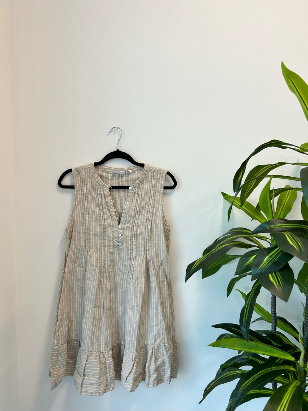 LUCKY BRAND Sleeveless Striped Tunic Dress - Neutral Beige US - Small